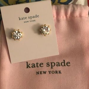 Kate spade gold earrings with fake Diamond in middle